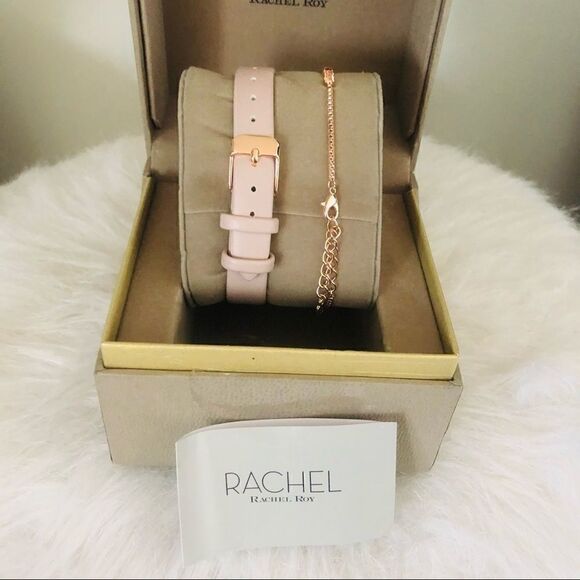 RACHEL Rachel Roy Pave Crystal Watch & Bracelet Set, Red/Rose Gold, NWT - Picture 15 of 16